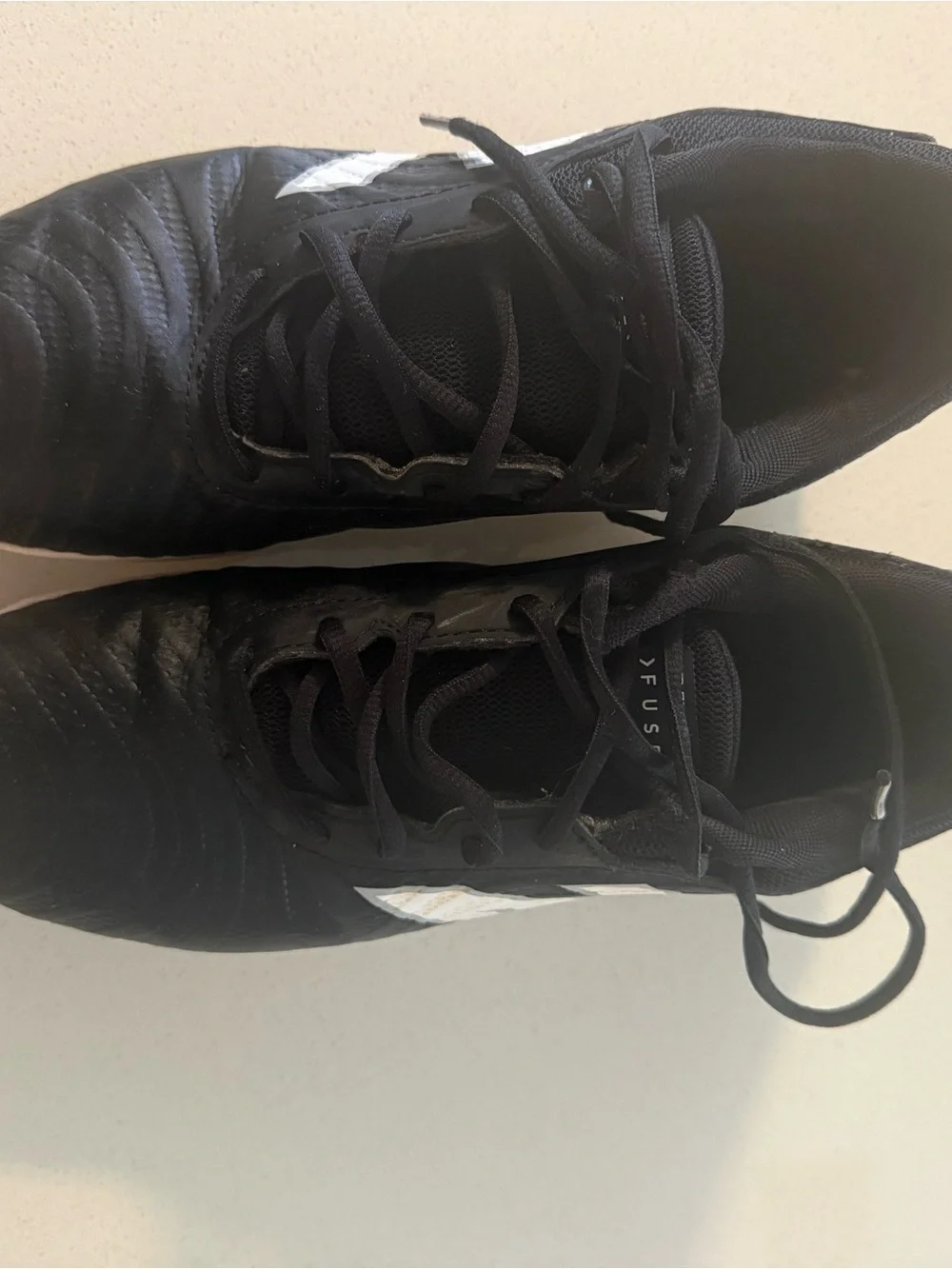 Black NB Cleats with White Insole Lettering great shape like new size M 8.5 W 10